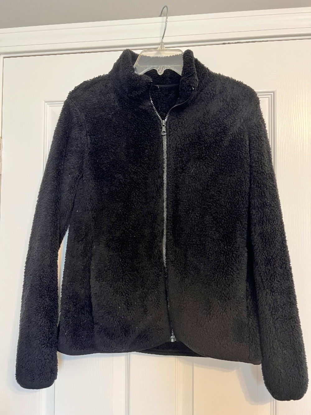 Black Fuzzy Uniqlo Jacket